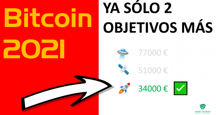 BITCOIN 2021 PREDICCIÓN: YA EN 34000€, PRIMER OBJETIVO CONSEGUIDO